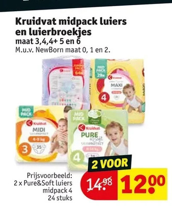 Kruidvat Kruidvat midpack luiers en luierbroekjes aanbieding