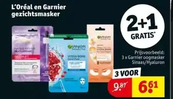 Kruidvat L'oréal en garnier gezichtsmasker aanbieding