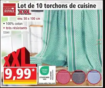 Casa Royale Lot de 10 torchons de cuisine XXL