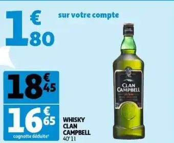 Auchan Whisky Clan Cambell 40* 1L aanbieding