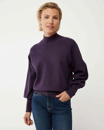 Mexx mock neck knitted pullover dark purple