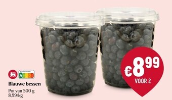 Delhaize Blauwe bessen pot van 500 g aanbieding