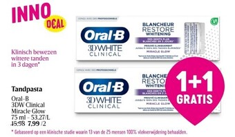 Delhaize Tandpasta oral-b aanbieding