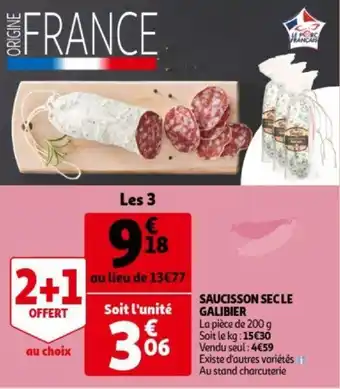 Auchan Saucisson Secle Galibier Les 3 aanbieding