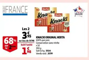 Auchan Herta Knacki Original 350g Les aanbieding