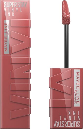 Bol.com Maybelline new york - superstay vinyl ink lipstick - 35 cheeky - nude - langhoudende lippenstift - 4.2 ml aanbieding