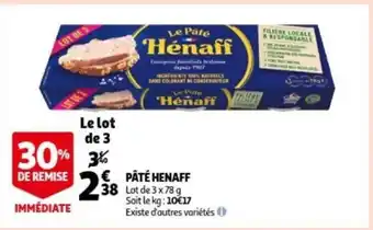 Pate henaff lot de 3 x 78g