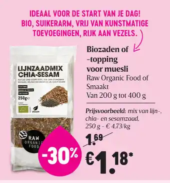 Biozaden of -topping voor muesli