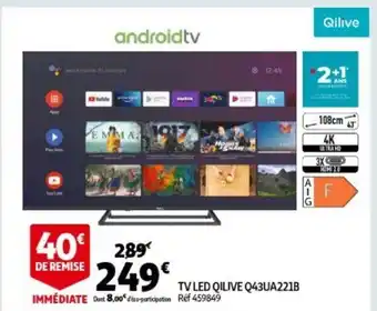 Auchan TV LED qilive Q43UA221B aanbieding