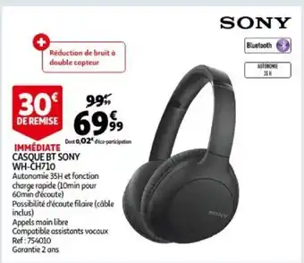 Casque bt sony wh-ch710