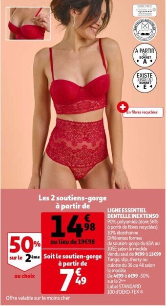 Auchan Ligne essentiel dentelle inextenso aanbieding