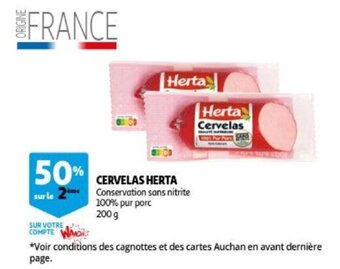 Auchan Cervelas herta 200g aanbieding