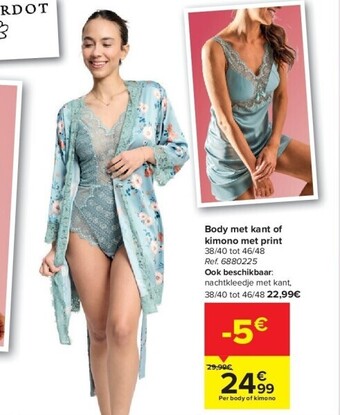 Body met kant of kimono met print