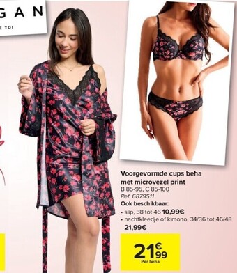 Carrefour Voorgevormde cups beha met microvezel print aanbieding