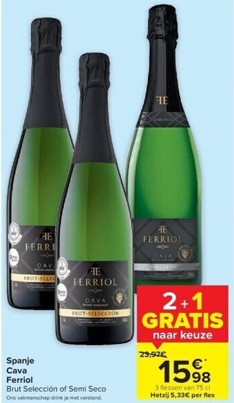 Carrefour Spanje cava ferriol aanbieding