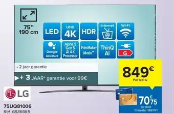 Carrefour Lg 75uq81006 uhd 4k led tv aanbieding