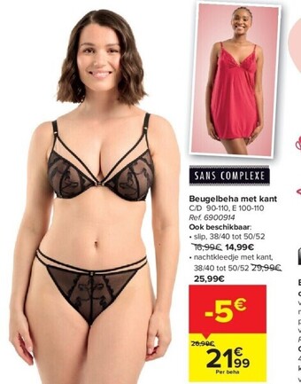 Carrefour Beugelbeha met kant aanbieding