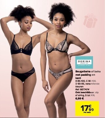 Carrefour Beugelbeha of beha met padding en kant aanbieding