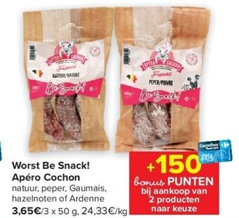 Carrefour Worst be snack! apéro cochon aanbieding