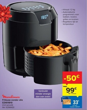 Carrefour Friteuse zonder olie ez401810 aanbieding