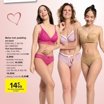 Carrefour Beha met padding en kant aanbieding
