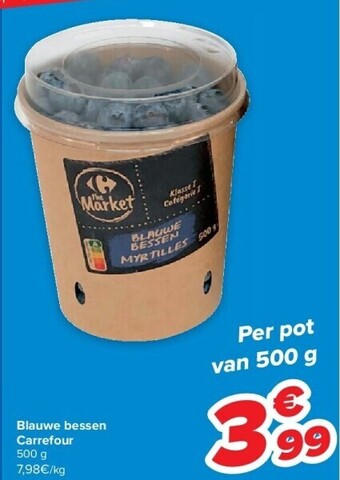 Carrefour Blauwe bessen carrefour 500 g aanbieding