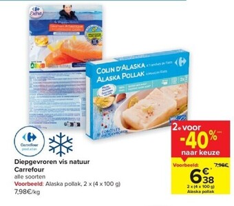 Carrefour Diepgevroren vis natuur aanbieding