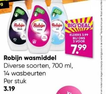Big Bazar Robijn wasmiddel aanbieding