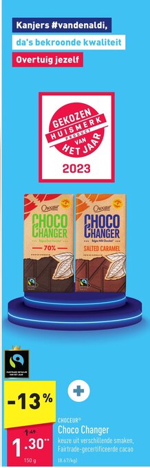 ALDI Choceur Choco Changer 150g aanbieding