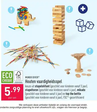 ALDI Mundo Diver Houten Vaardigheidsspel Per Set aanbieding