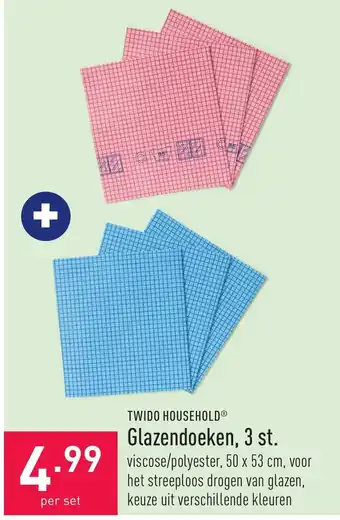 Twido Household Glazendoeken, 3 st. Per Set