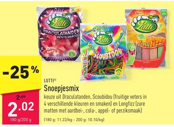 ALDI Lutti Snoepjesmix 180g/200g aanbieding