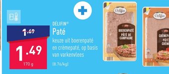 ALDI Delifin Pate 170g aanbieding