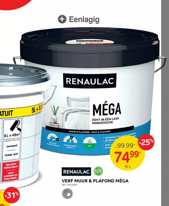 Brico Renaulac verf muur & plafond mega aanbieding