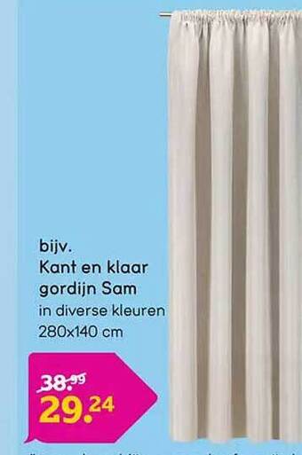 Leen Bakker Kant en klaar gordijn sam aanbieding