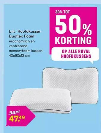 Leen Bakker Royal hoofdkussens aanbieding