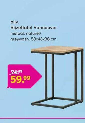 Leen Bakker Bijzettafel vancouver aanbieding