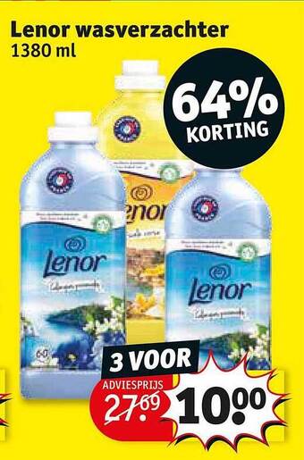 Kruidvat Lenor wasverzachter aanbieding