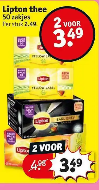 Kruidvat Lipton thee aanbieding
