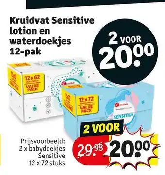 Kruidvat Kruidvat sensitive lotion en waterdoekjes aanbieding