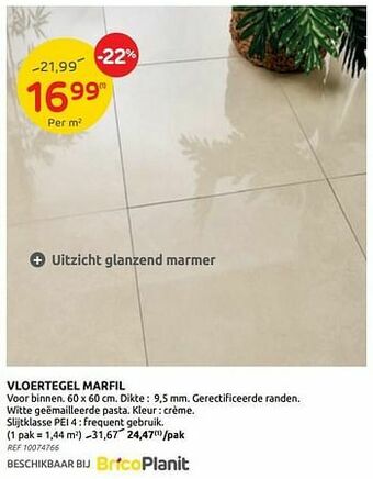 Brico Vloertegel marfil aanbieding