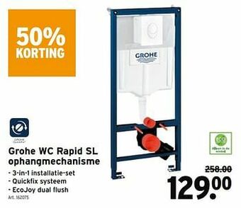 GAMMA Grohe wc rapid sl ophangmechanisme aanbieding