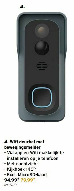 GAMMA Wifi deurbel met bewegingsmelder aanbieding