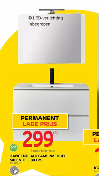 Brico Hangend Badkamermeubel Milenio L. 80 cm aanbieding
