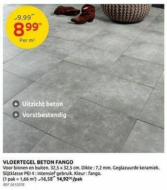Brico Vloertegel beton fango aanbieding