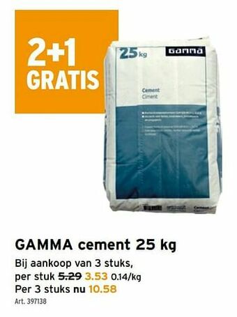 GAMMA Gamma cement aanbieding