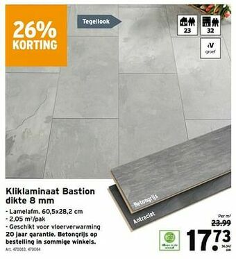 GAMMA Kliklaminaat bastion aanbieding