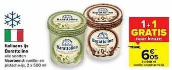Barattolino vanille- en pistache-ijs