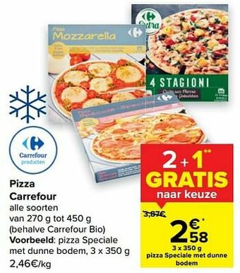Pizza speciale met dunne bodem