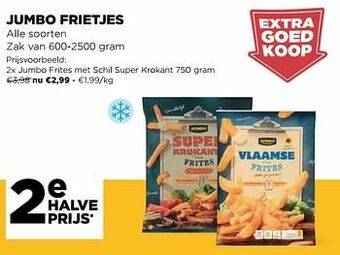 Jumbo frites met schil super krokant